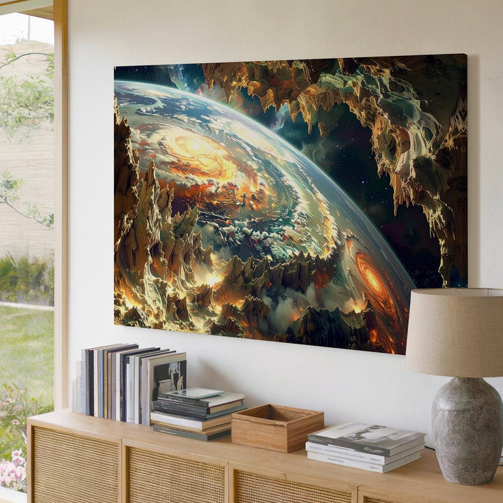 Transforming Alien Planet Canvas – Fiery Terrain and Molten Landscape - Gifitto