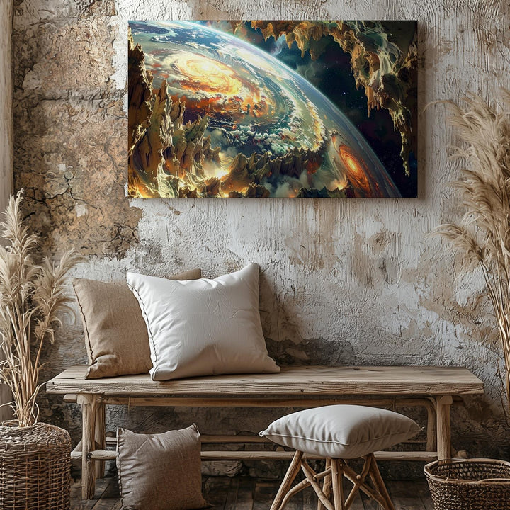 Transforming Alien Planet Canvas – Fiery Terrain and Molten Landscape - Gifitto