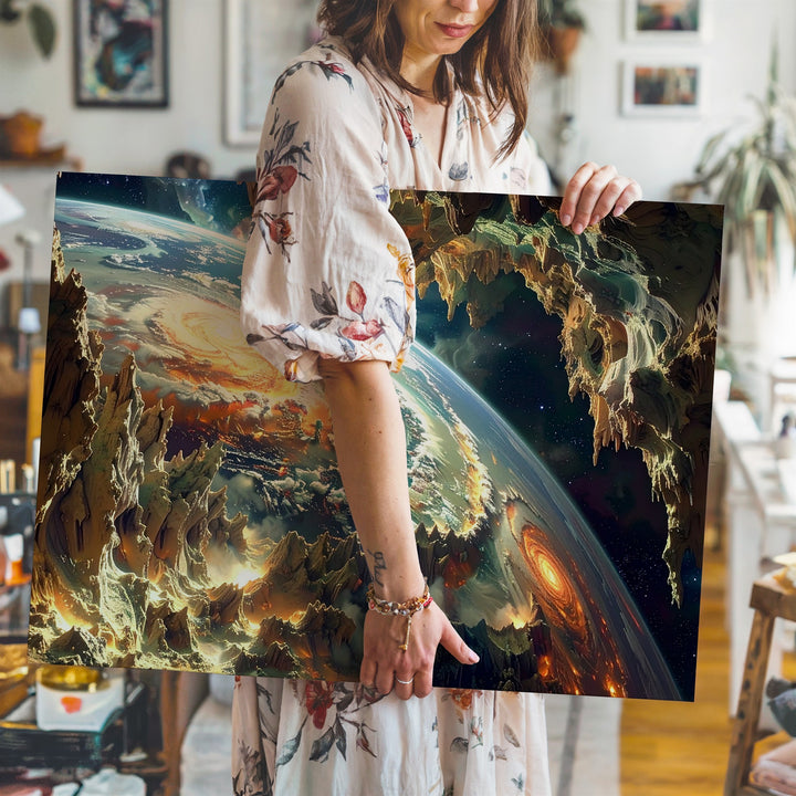 Transforming Alien Planet Canvas – Fiery Terrain and Molten Landscape - Gifitto
