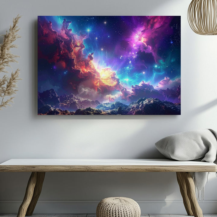 Nebula Basin Canvas – Sculpted Star-Forming Clouds in Rich Cosmic Color - Gifitto
