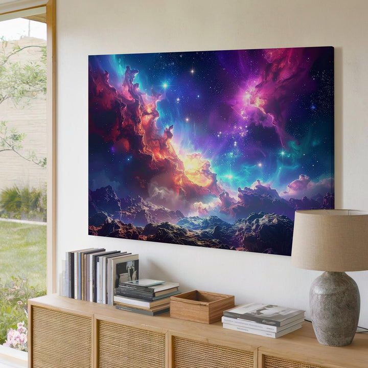 Nebula Basin Canvas – Sculpted Star-Forming Clouds in Rich Cosmic Color - Gifitto