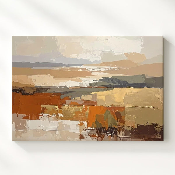 Dusk Harmony Abstract Canvas – Earth Tone Rustic Landscape Art - Gifitto