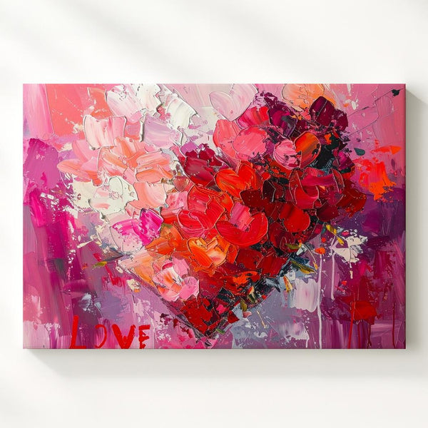 Expressive Love Heart Canvas – Bold Abstract Romantic Art - Gifitto