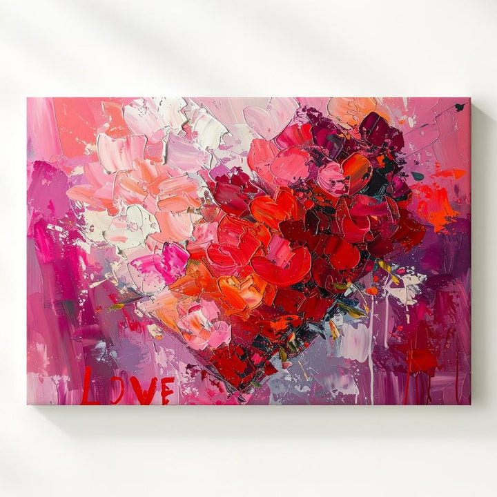 Expressive Love Heart Canvas – Bold Abstract Romantic Art - Gifitto
