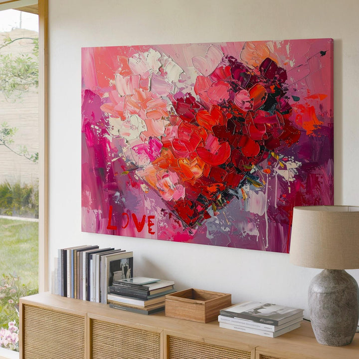 Expressive Love Heart Canvas – Bold Abstract Romantic Art - Gifitto
