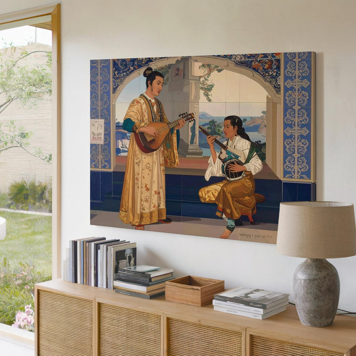 Orientalist Music Duo Canvas – Classical Cultural Art with Traditional Instruments - Gifitto