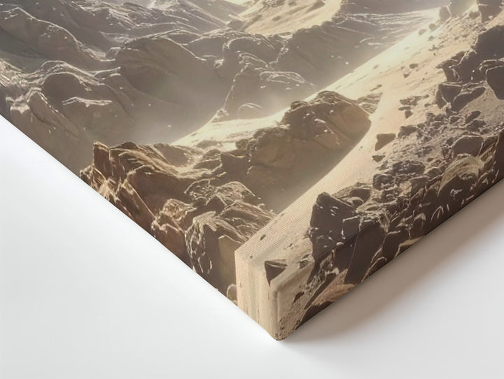 Silver Dust Starbirth Canvas – Crystalline Light in Cosmic Cliffscape - Gifitto