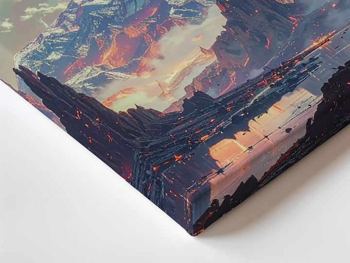 Futuristic UFO Landscape Canvas – Alien Terrain with Glowing Flying Saucer - Gifitto