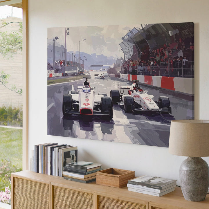 Vintage McLaren F1 Race Canvas – Stylized Monaco Street Circuit Art - Gifitto