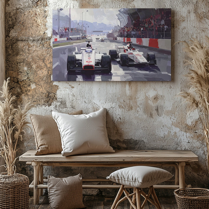 Vintage McLaren F1 Race Canvas – Stylized Monaco Street Circuit Art - Gifitto