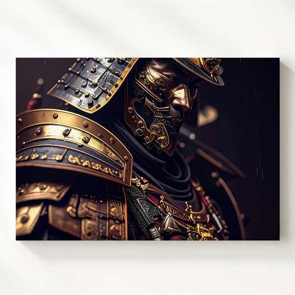 Samurai Helmet and Armor Canvas – Traditional Japanese Warrior Art - Gifitto