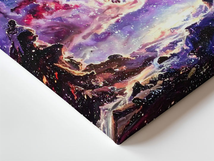 Violet Starfield Canvas – Deep Galaxy Cluster in Midnight Hues - Gifitto