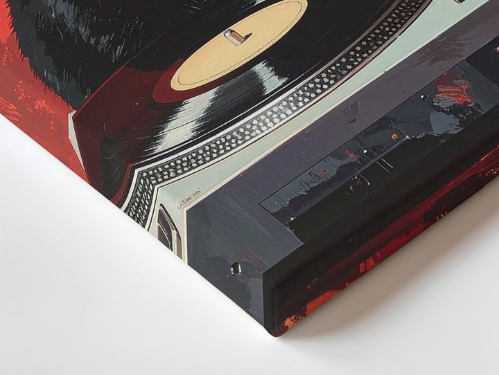 Vinyl Vibes Cat Canvas – Retro DJ Black Cat with Wine - Gifitto