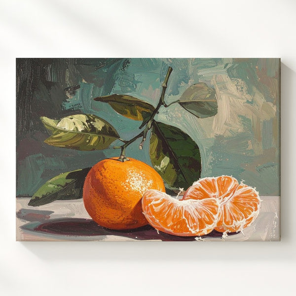 Minimalist Orange Canvas – Fresh Fruit Oil Painting - Gifitto