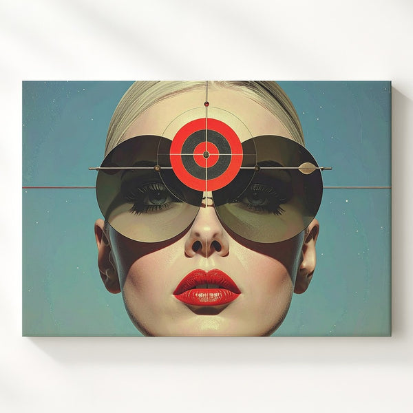 Futuristic Woman Portrait Canvas – Sci-Fi Retro Aesthetic Art - Gifitto