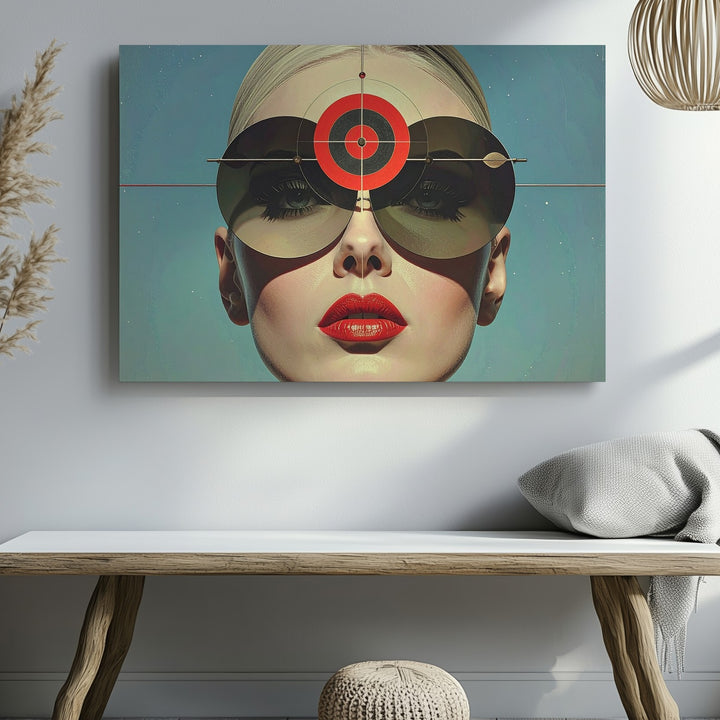 Futuristic Woman Portrait Canvas – Sci-Fi Retro Aesthetic Art - Gifitto