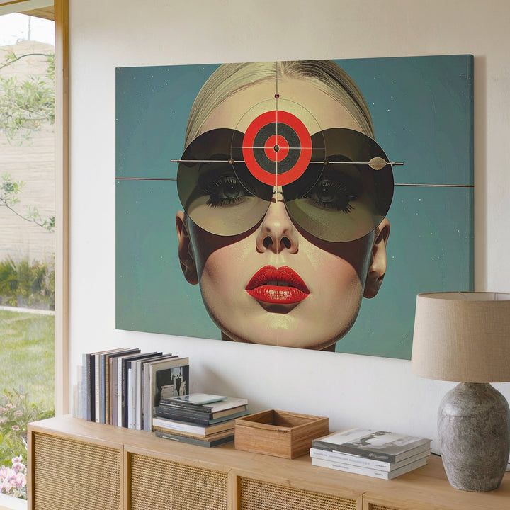 Futuristic Woman Portrait Canvas – Sci-Fi Retro Aesthetic Art - Gifitto