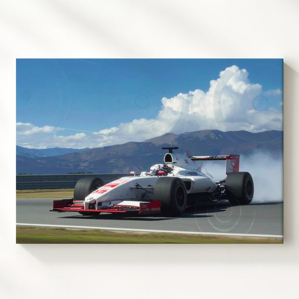 White Marlboro F1 Racing Canvas – Dynamic Formula 1 Motorsport Art - Gifitto