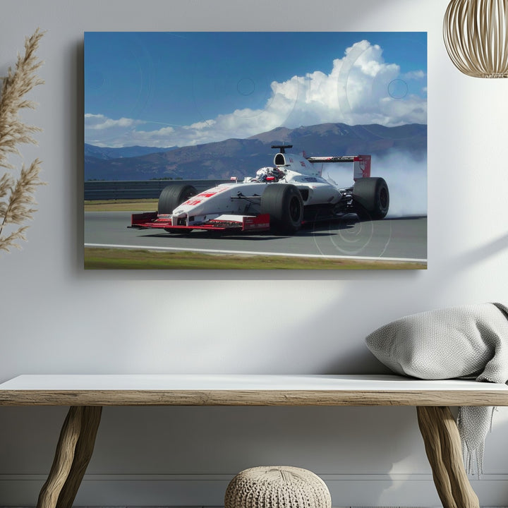 White Marlboro F1 Racing Canvas – Dynamic Formula 1 Motorsport Art - Gifitto