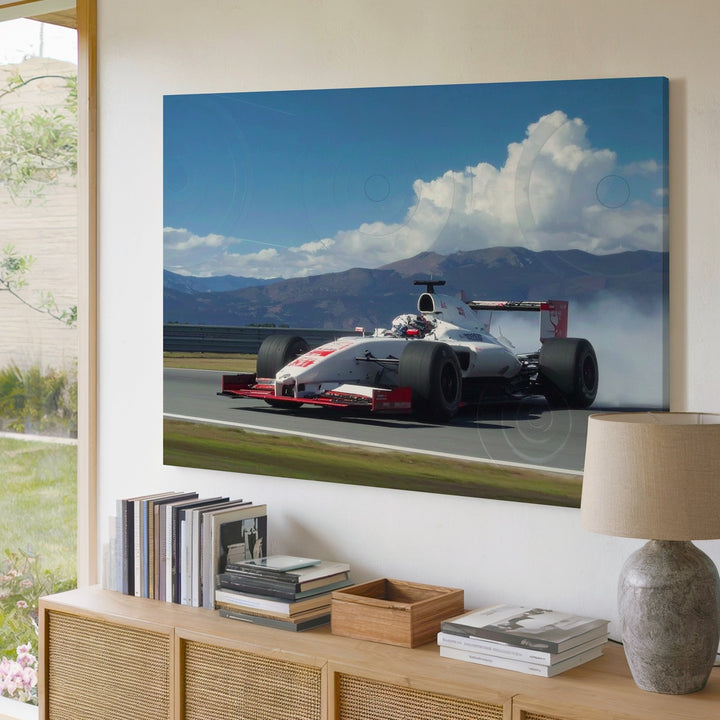 White Marlboro F1 Racing Canvas – Dynamic Formula 1 Motorsport Art - Gifitto