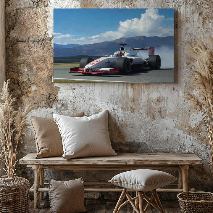 White Marlboro F1 Racing Canvas – Dynamic Formula 1 Motorsport Art - Gifitto