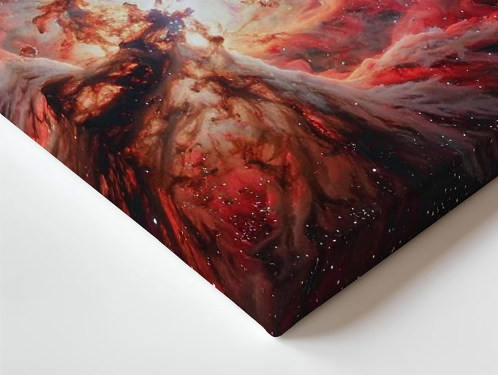 Crimson Bloom Nebula Canvas – Fiery Cosmic Cloud with Stellar Contrast - Gifitto
