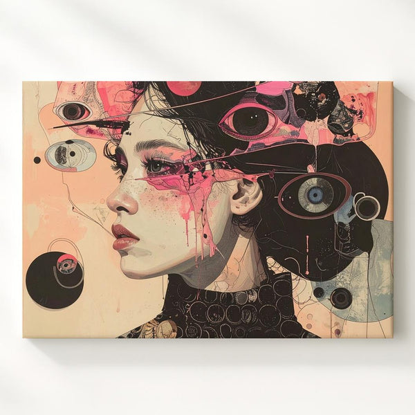 Surreal Profile Distortion Canvas – Conceptual Abstract Portrait Art - Gifitto