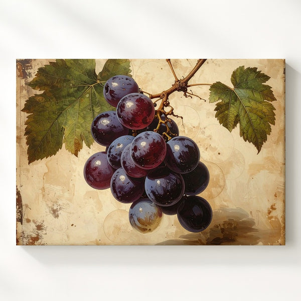 Vintage Grape Cluster Canvas – Classical Still-Life Art - Gifitto