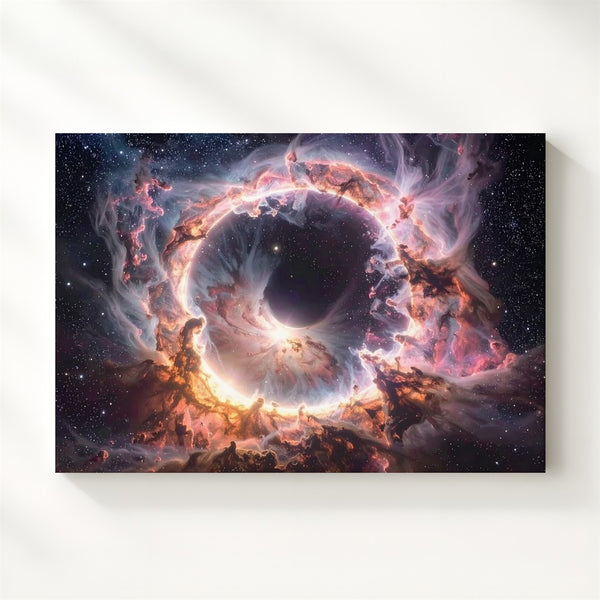 Supernova Remnant Canvas – Ethereal Pink Ring in Deep Space - Gifitto