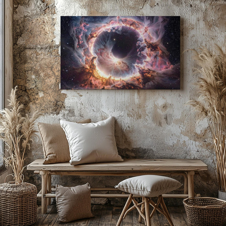 Supernova Remnant Canvas – Ethereal Pink Ring in Deep Space - Gifitto