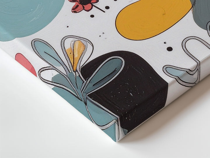 Playful Doodle Shapes Canvas – Colorful Abstract Illustration Art - Gifitto