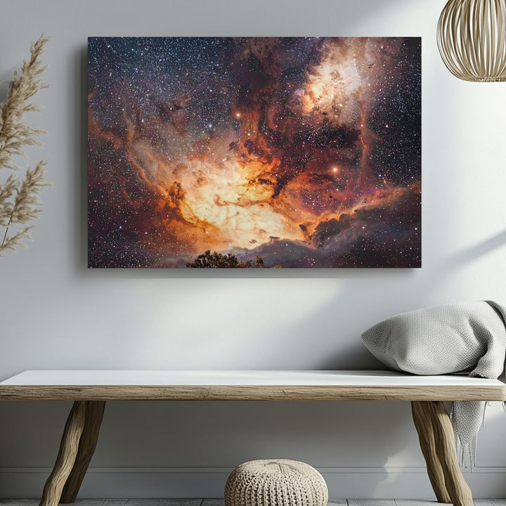 Galactic Gradient Starfield Canvas – Copper-Toned Cosmic Density - Gifitto