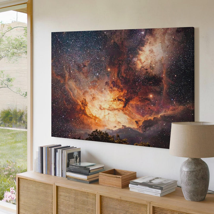 Galactic Gradient Starfield Canvas – Copper-Toned Cosmic Density - Gifitto
