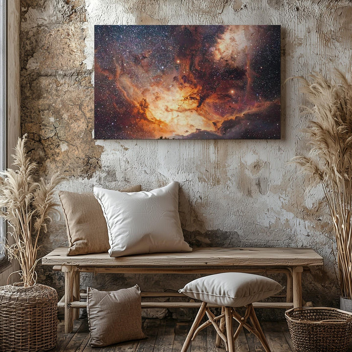 Galactic Gradient Starfield Canvas – Copper-Toned Cosmic Density - Gifitto