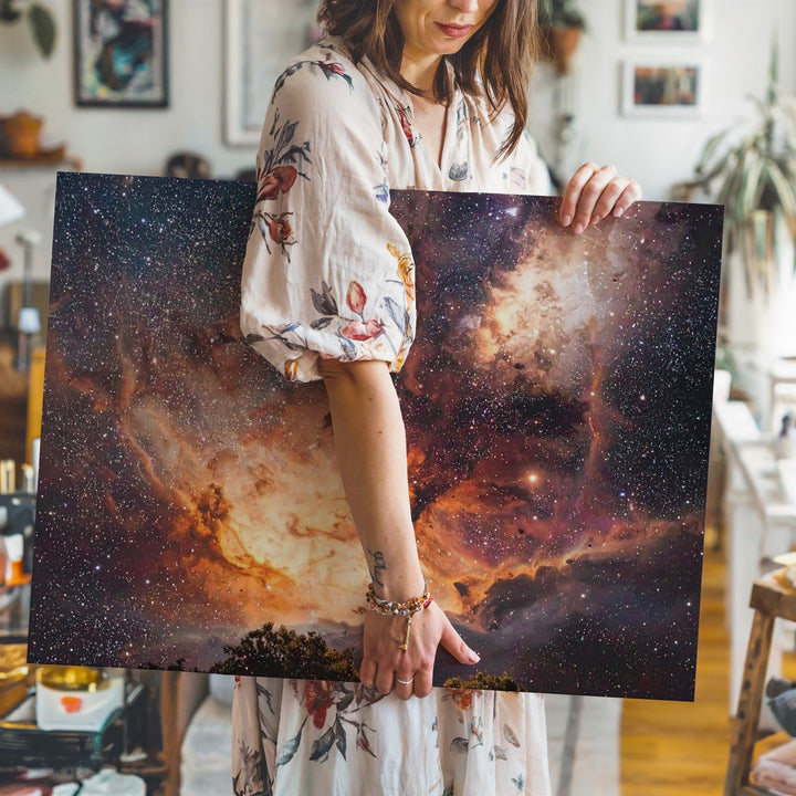 Galactic Gradient Starfield Canvas – Copper-Toned Cosmic Density - Gifitto