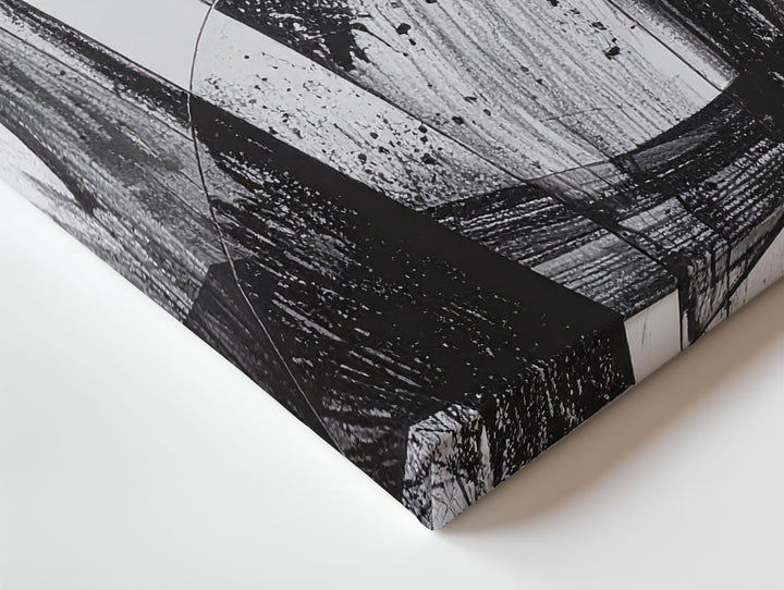 Serpentine Mesh Flow Canvas – Monochrome Abstract Ribbon Line Art - Gifitto