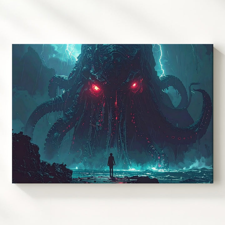 Cthulhu Rising Canvas – Epic Cosmic Horror Sea Monster Wall Art - Gifitto