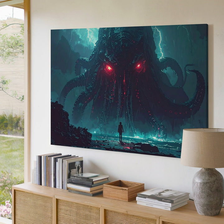 Cthulhu Rising Canvas – Epic Cosmic Horror Sea Monster Wall Art - Gifitto