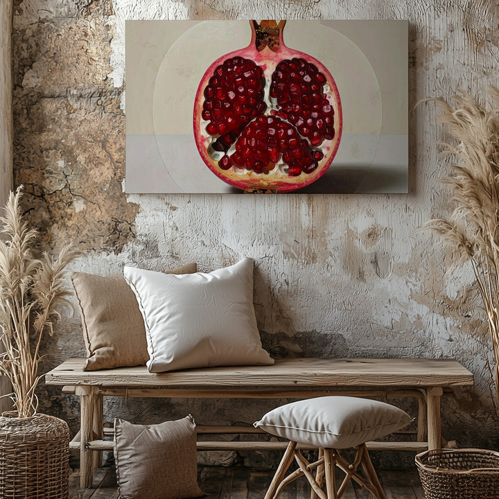 Botanical Pomegranate Canvas – Vintage Scientific Fruit Illustration - Gifitto
