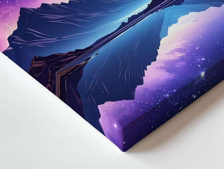 Celestial Mirror Canvas – Galaxy Night Sky Over Mountain Lake Reflection - Gifitto