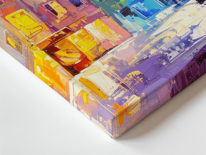 Neon Night Rhythm Canvas – Abstract Cityscape with Electric Colors - Gifitto