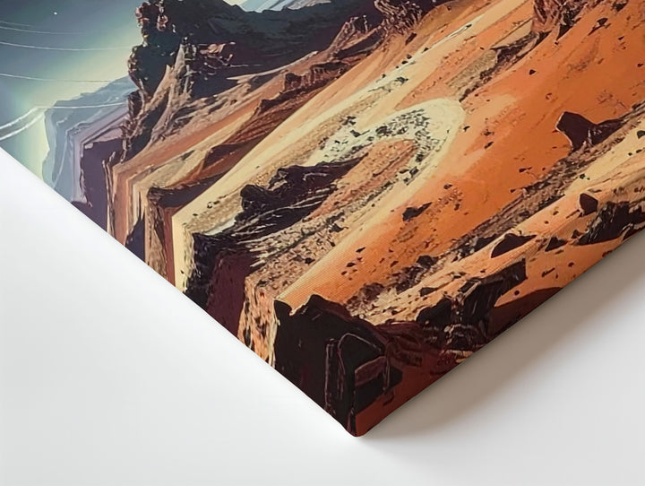 Cosmic Desert Landscape Canvas – Surreal Planetary Sky with Ancient Terrain - Gifitto