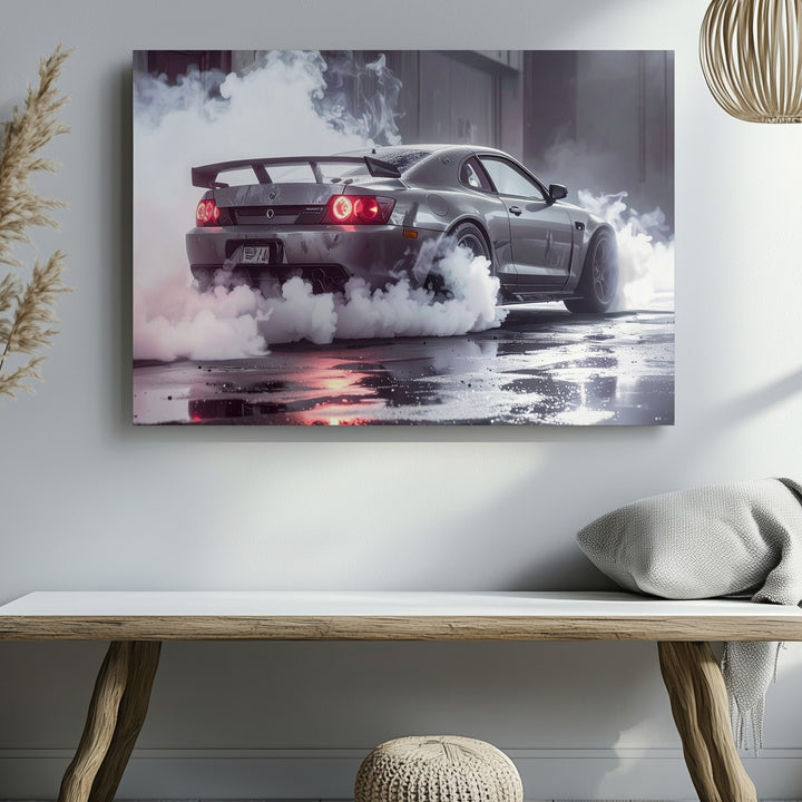 Nissan GT-R R34 Burnout Canvas – High-Performance Street Racing Art - Gifitto
