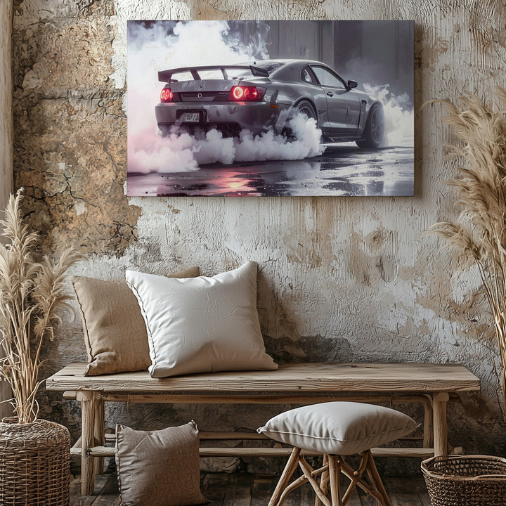 Nissan GT-R R34 Burnout Canvas – High-Performance Street Racing Art - Gifitto