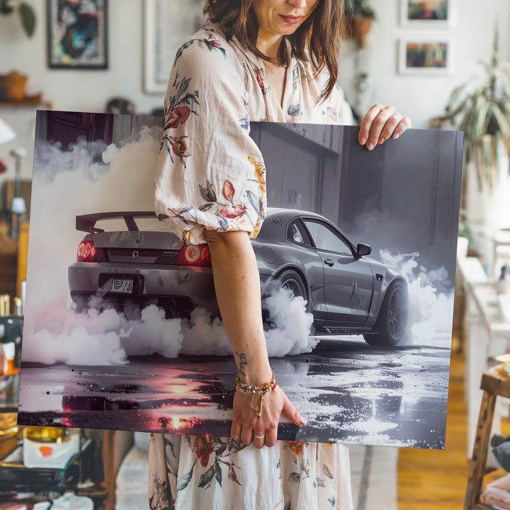 Nissan GT-R R34 Burnout Canvas – High-Performance Street Racing Art - Gifitto