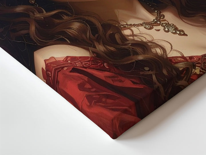 Modern Eve Canvas – Mythical Temptress with Red Apple Wall Art - Gifitto