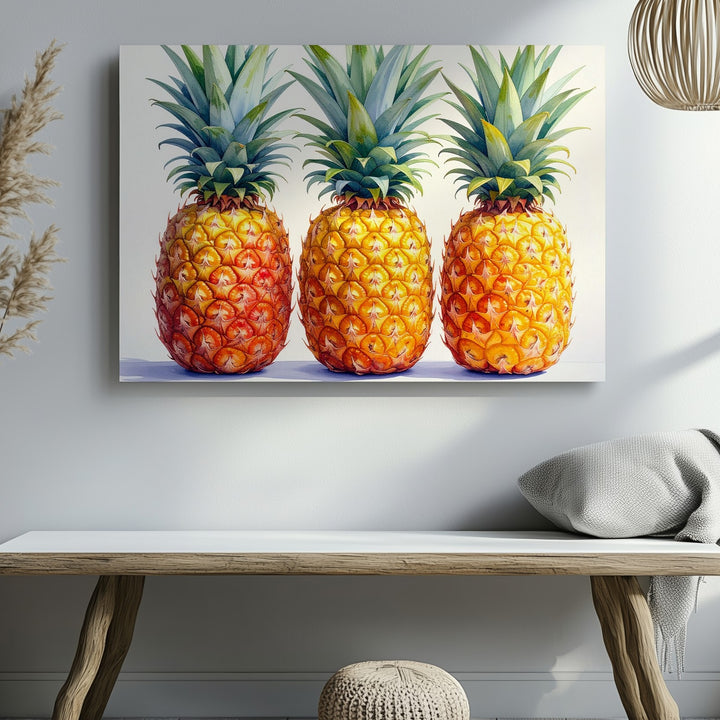 Minimalist Pineapple Canvas – Modern Fruit Photography Art - Gifitto