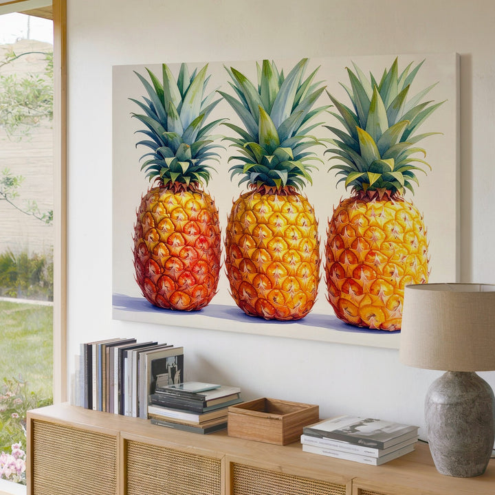 Minimalist Pineapple Canvas – Modern Fruit Photography Art - Gifitto