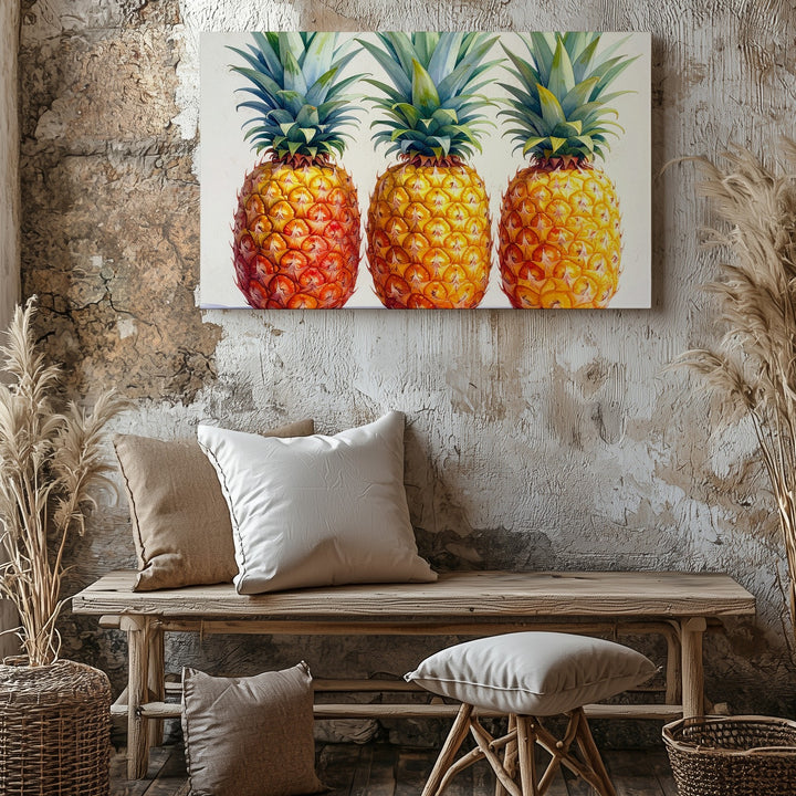 Minimalist Pineapple Canvas – Modern Fruit Photography Art - Gifitto