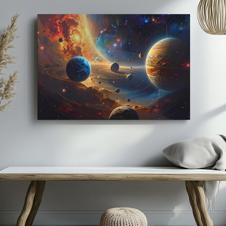 Cosmic Nebula Canvas – Vibrant Planets and Nebulae in Deep Space - Gifitto